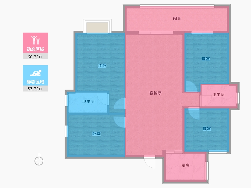 湖南省-郴州市-金麟府-103.55-户型库-动静分区