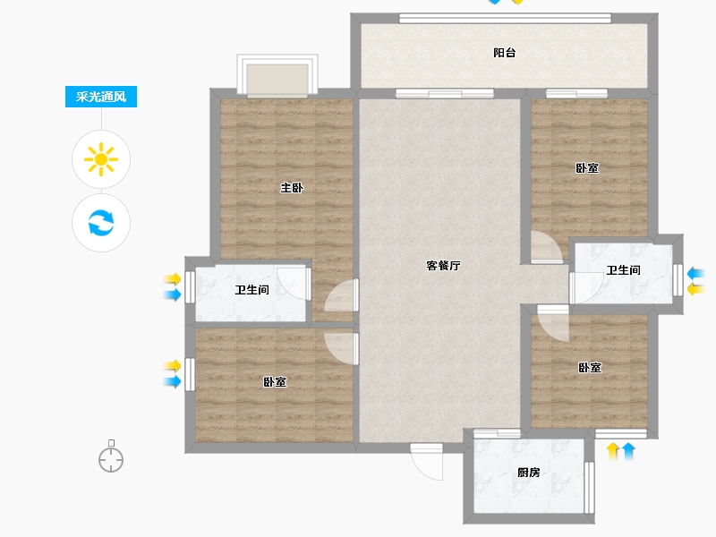 湖南省-郴州市-金麟府-103.55-户型库-采光通风