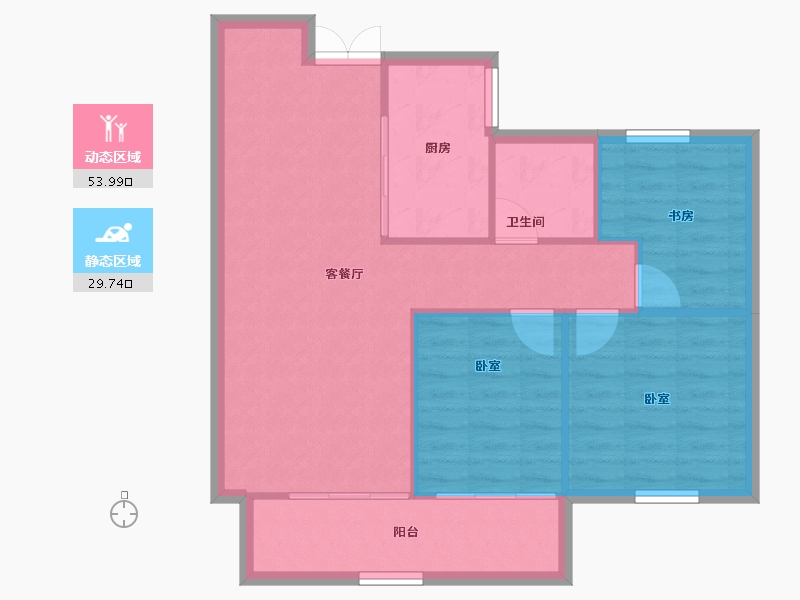 湖南省-长沙市-青竹湖曦园-76.69-户型库-动静分区