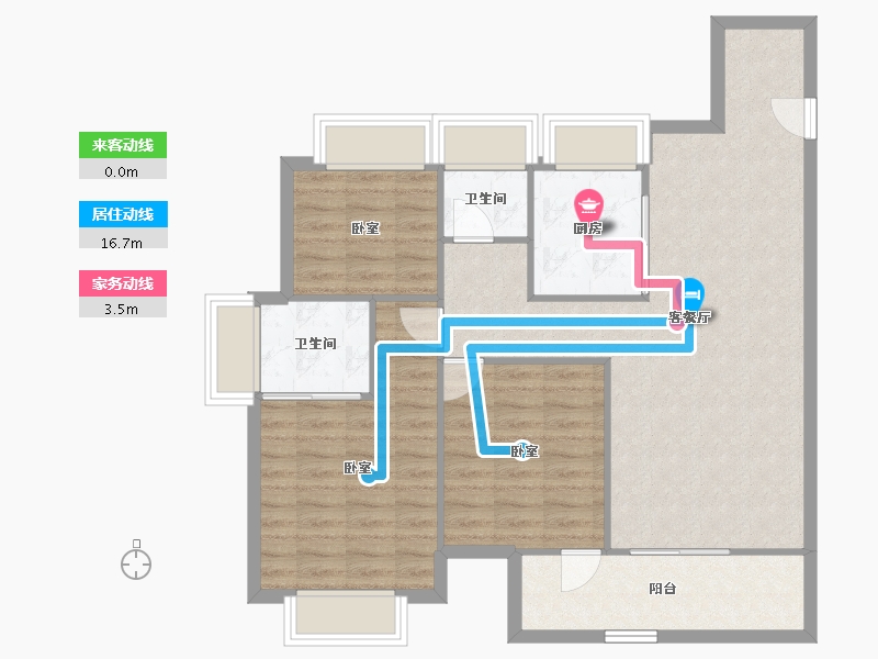 湖北省-武汉市-高科世茂十里星河-90.58-户型库-动静线