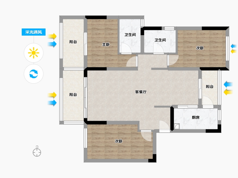 四川省-成都市-中节能琅园-99.80-户型库-采光通风