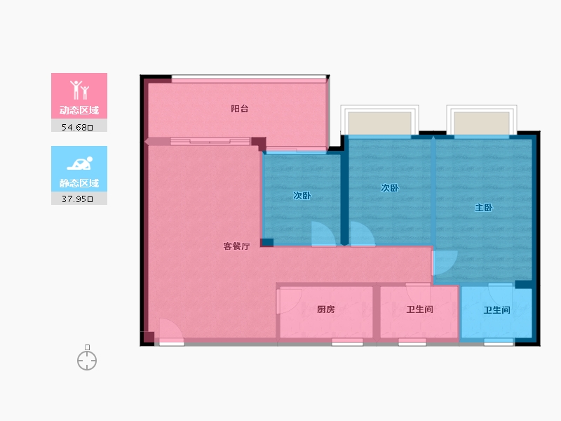 贵州省-黔东南苗族侗族自治州-天骄华府-82.40-户型库-动静分区