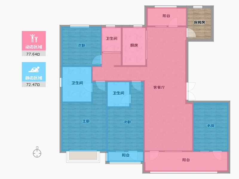 辽宁省-沈阳市-诺德阅香湖-144.00-户型库-动静分区