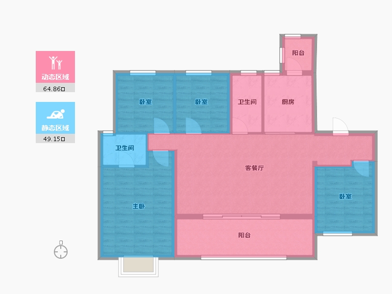 四川省-成都市-武侯樾府-102.71-户型库-动静分区