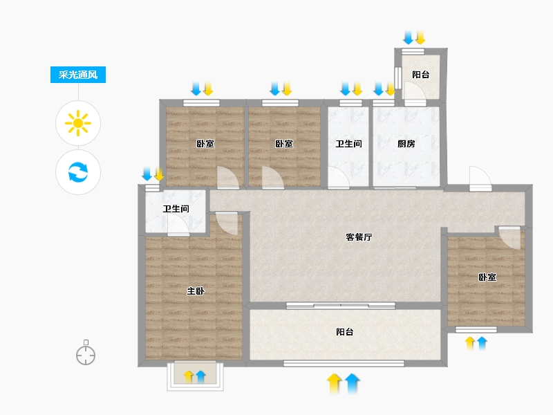 四川省-成都市-武侯樾府-102.71-户型库-采光通风