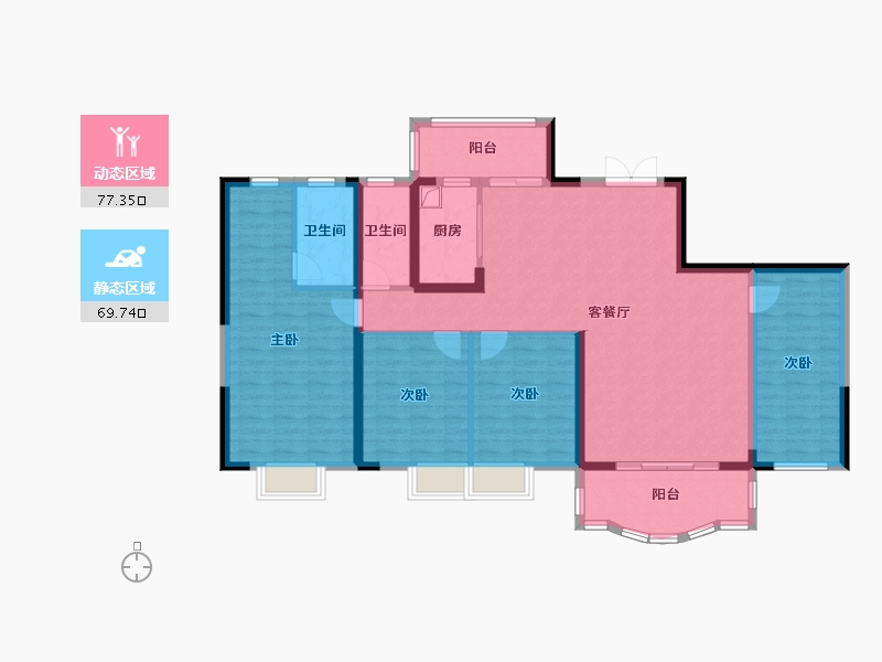 山西省-大同市-万盛银湖湾-132.80-户型库-动静分区