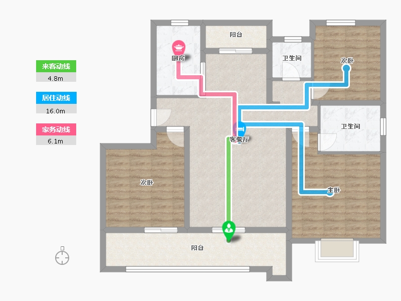 安徽省-阜阳市-城南栖霞云境-108.80-户型库-动静线