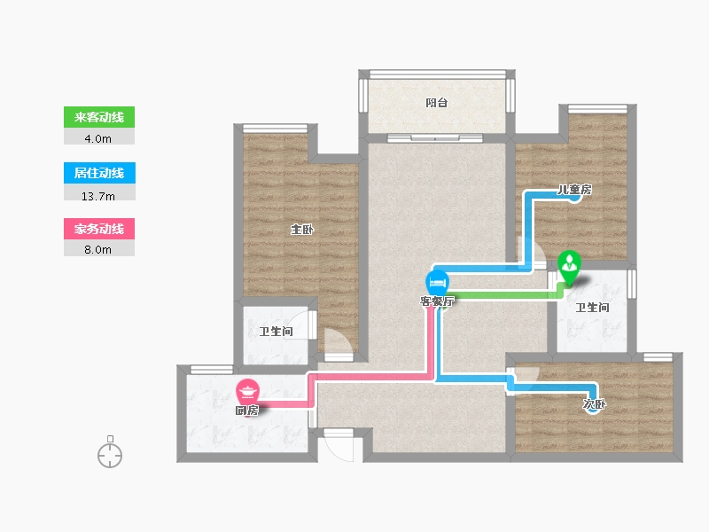 湖北省-孝感市-碧山公馆-90.00-户型库-动静线