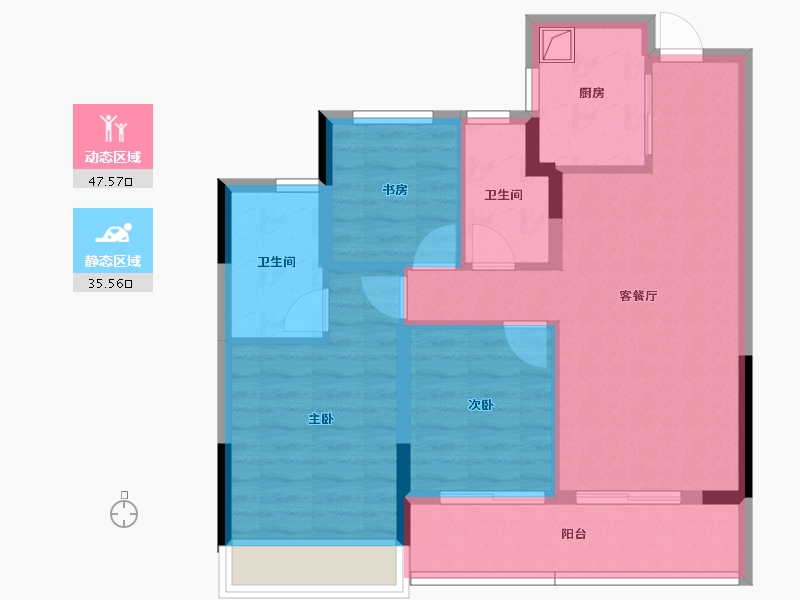 浙江省-杭州市-荷禹宸府-73.73-户型库-动静分区