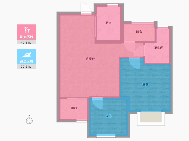 浙江省-嘉兴市-华景川湘溪兰园-54.76-户型库-动静分区