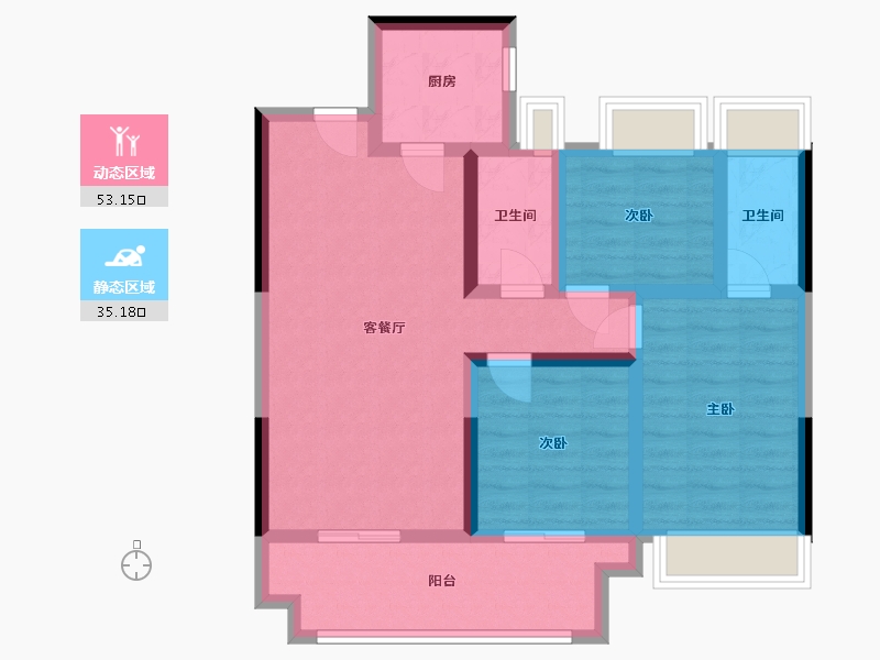 安徽省-黄山市-徽州印象君岳府-77.51-户型库-动静分区