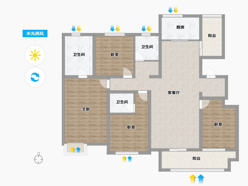 山东省-菏泽市-学府世家-141.20-户型库-采光通风