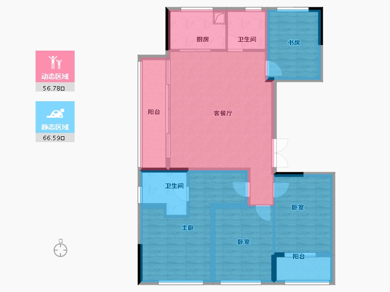 浙江省-杭州市-杭房众安·未珂宸铭府-110.71-户型库-动静分区