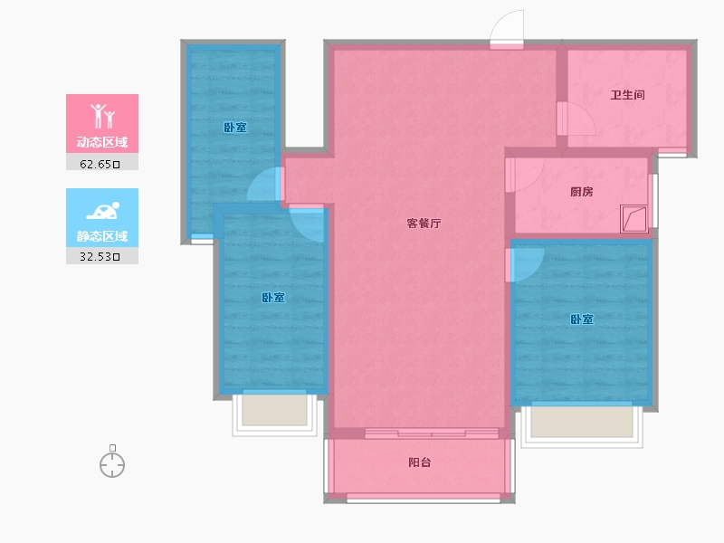 甘肃省-定西市-广银时代城-84.40-户型库-动静分区