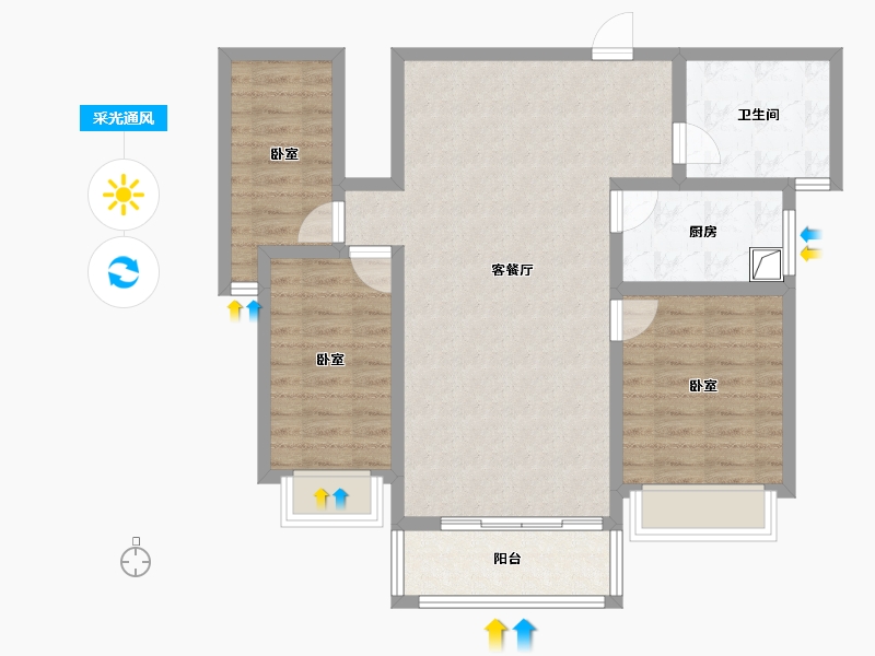 甘肃省-定西市-广银时代城-84.40-户型库-采光通风