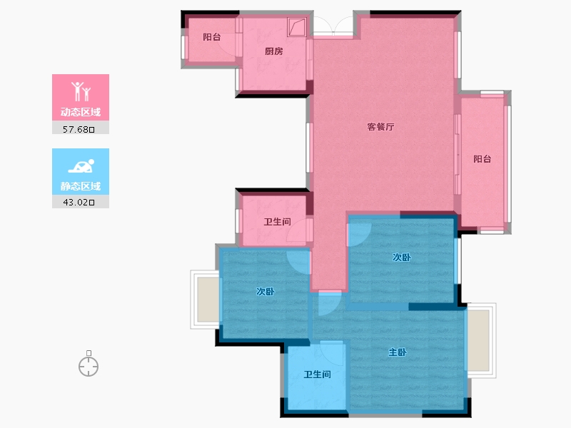 贵州省-遵义市-祥龙御府-94.99-户型库-动静分区