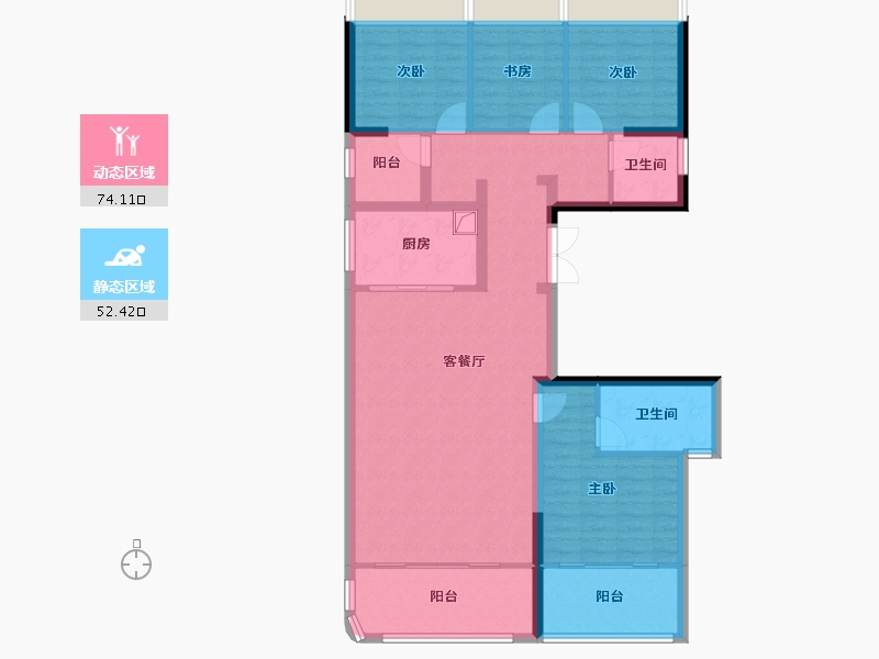 广东省-佛山市-建投恒福壹号-113.60-户型库-动静分区