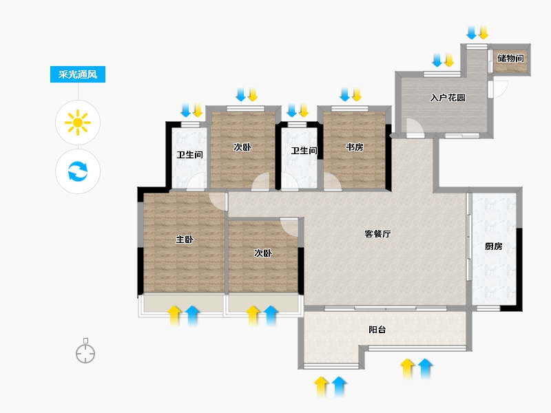 四川省-成都市-中铁卓著-133.30-户型库-采光通风