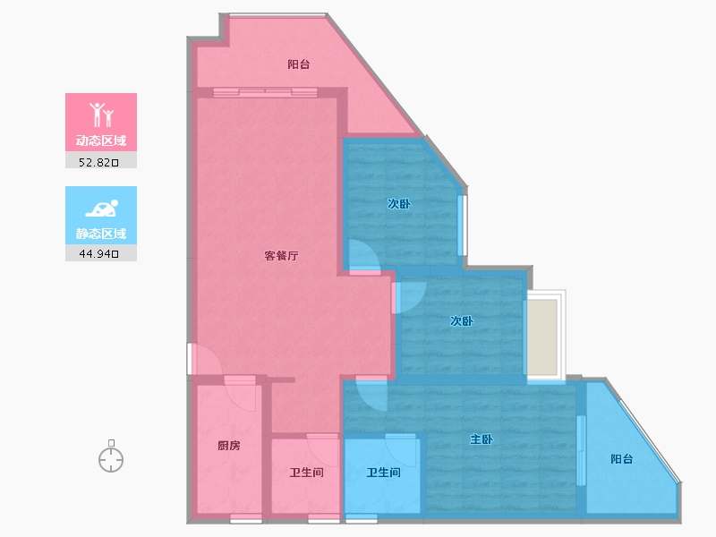 海南省-海口市-同康·国兴一品-87.27-户型库-动静分区