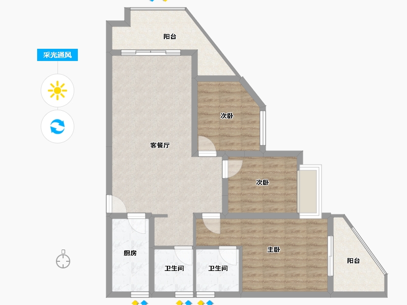 海南省-海口市-同康·国兴一品-87.27-户型库-采光通风