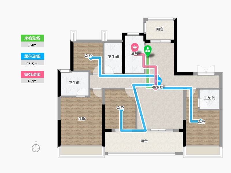 广东省-广州市-龙狮·璟珑府-113.66-户型库-动静线