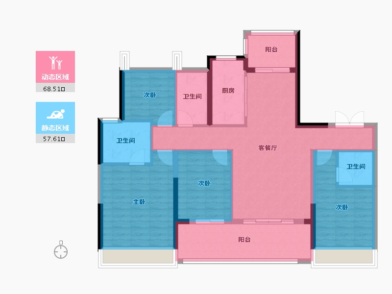 广东省-广州市-龙狮·璟珑府-113.66-户型库-动静分区