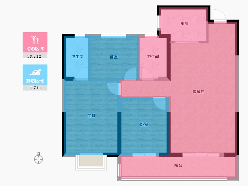 湖北省-武汉市-城投联投誉江南-90.04-户型库-动静分区