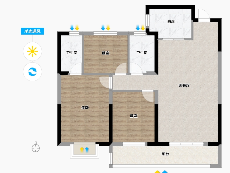 湖北省-武汉市-城投联投誉江南-90.04-户型库-采光通风