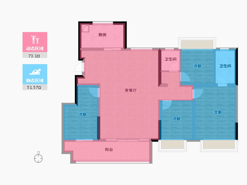 江苏省-常州市-半岛观澜-111.63-户型库-动静分区