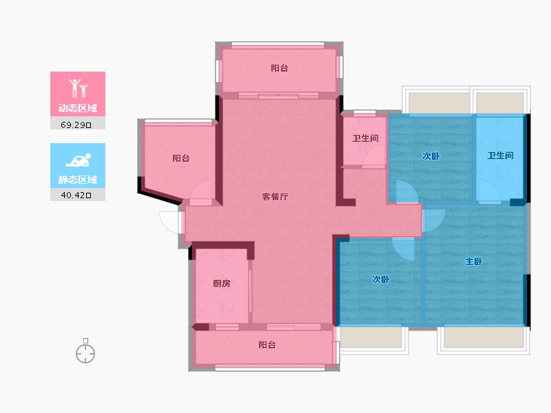 湖南省-郴州市-东城御府-98.17-户型库-动静分区