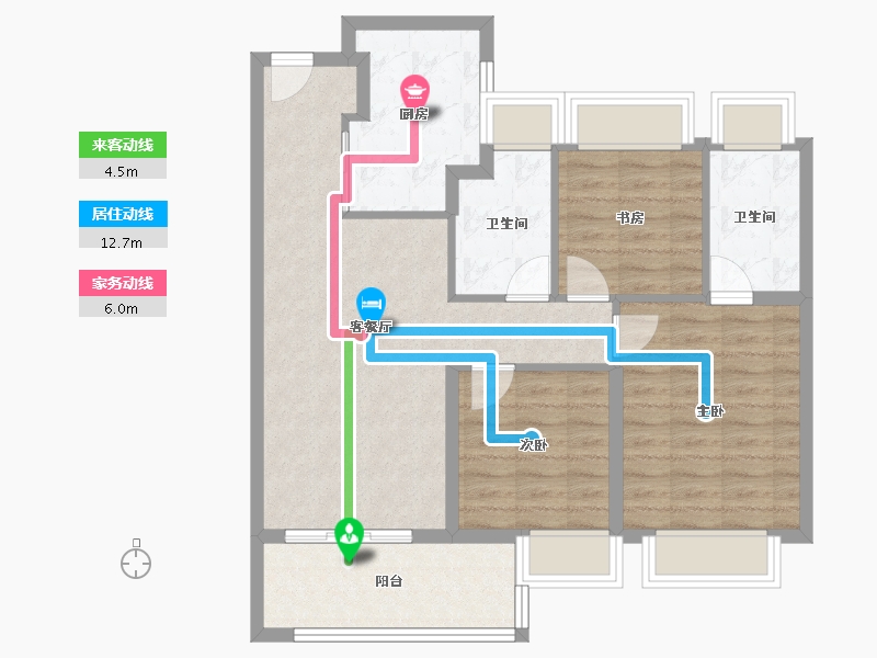 上海-上海市-璀璨湖畔-82.40-户型库-动静线