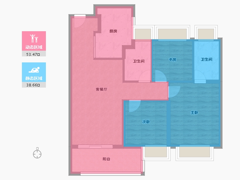 上海-上海市-璀璨湖畔-82.40-户型库-动静分区