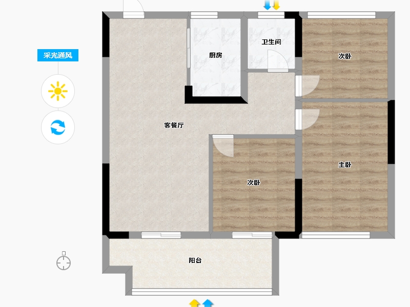 安徽省-池州市-昌盛·翰林学府-80.00-户型库-采光通风