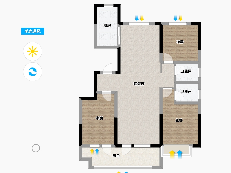 山东省-滨州市-丽景华府-100.00-户型库-采光通风