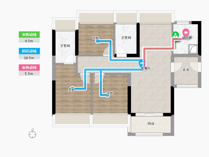 广东省-广州市-龙狮·璟珑府-72.81-户型库-动静线