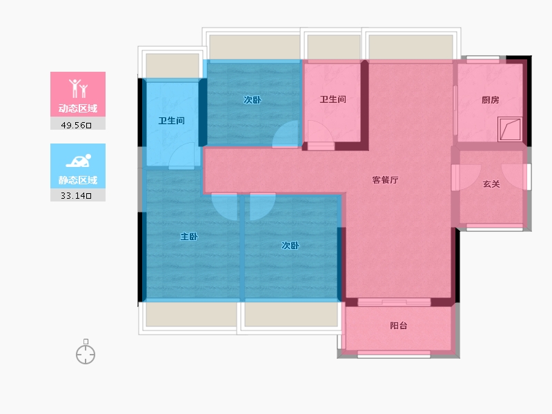 广东省-广州市-龙狮·璟珑府-72.81-户型库-动静分区