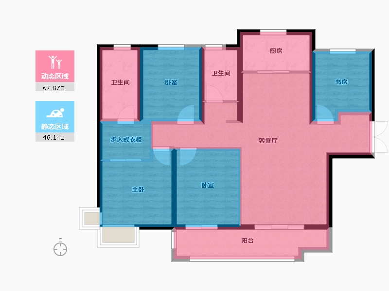 陕西省-西安市-御锦城-101.30-户型库-动静分区