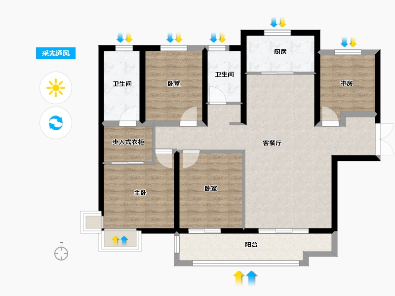 陕西省-西安市-御锦城-101.30-户型库-采光通风