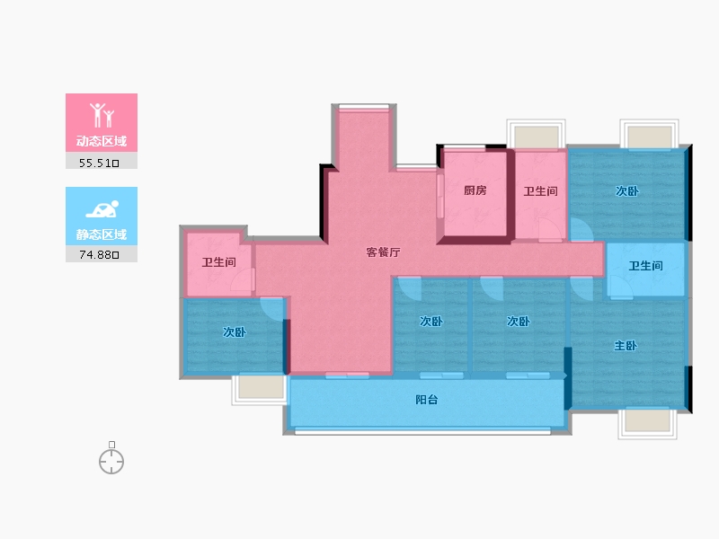 福建省-福州市-榕发江墘云筑-117.00-户型库-动静分区