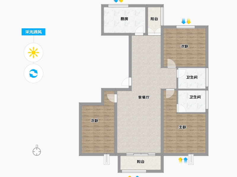 陕西省-西安市-崇立嶺秀城-114.90-户型库-采光通风