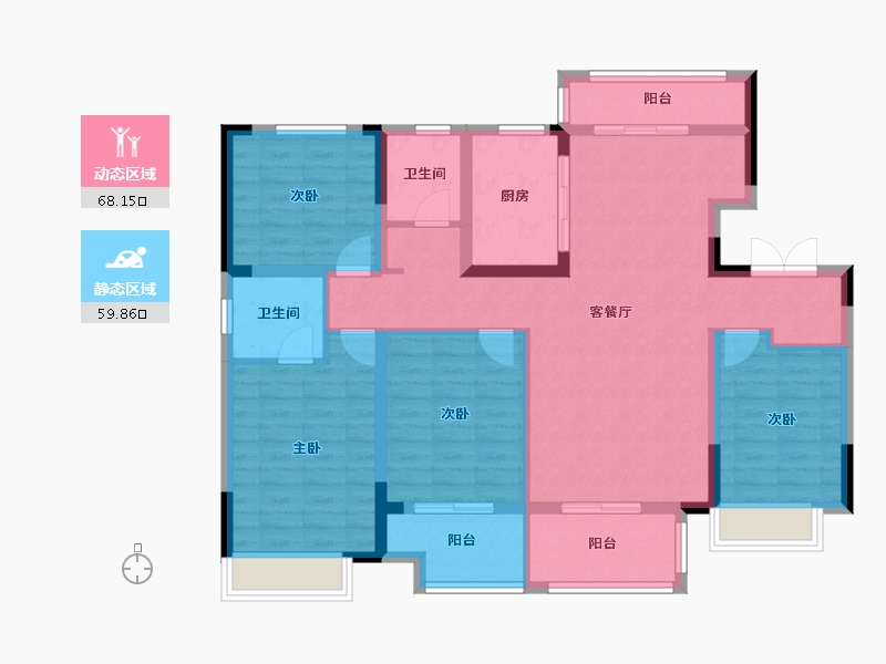 安徽省-池州市-昌盛·翰林学府-114.41-户型库-动静分区