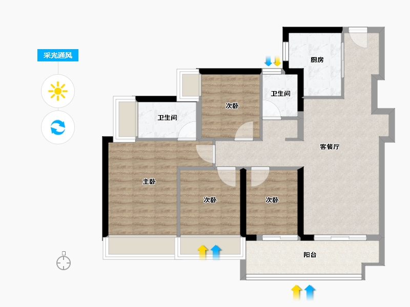 广东省-深圳市-润晖府-88.00-户型库-采光通风