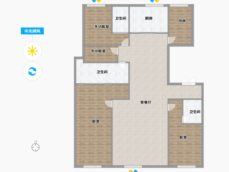 青海省-西宁市-中海·开元壹号紫宸-201.03-户型库-采光通风