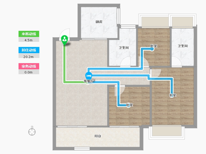 江苏省-无锡市-国控绿城桂语和风-85.68-户型库-动静线