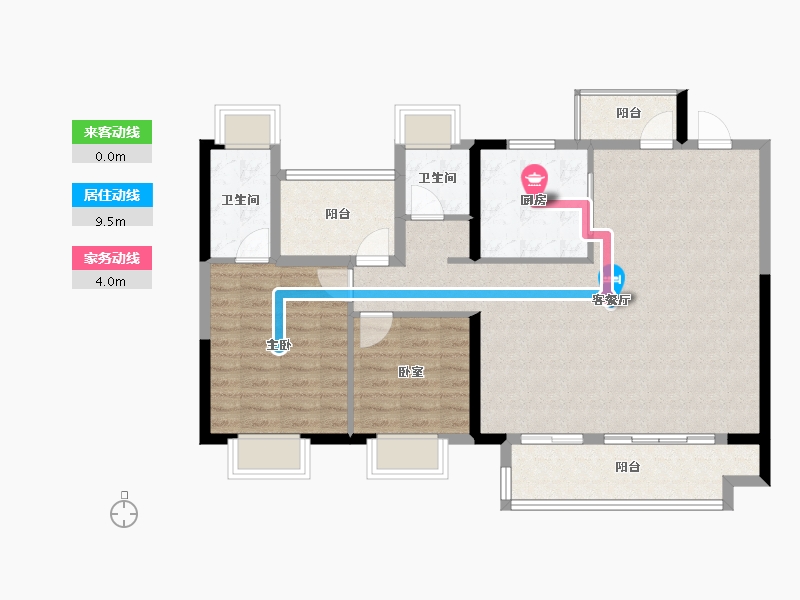 湖南省-长沙市-中国铁建·瀚澜湾-96.00-户型库-动静线