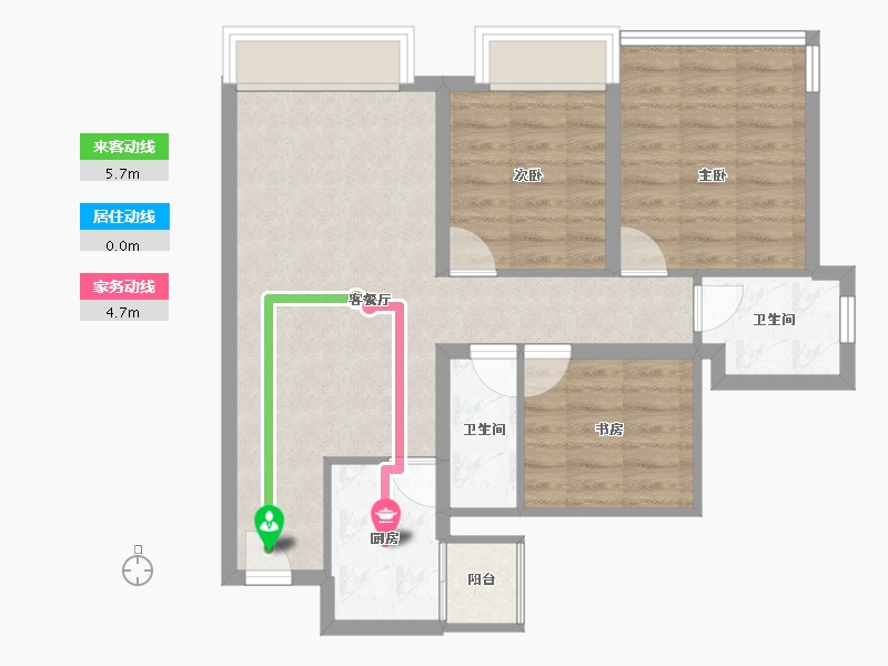 四川省-绵阳市-璟上江澜璟园-70.45-户型库-动静线