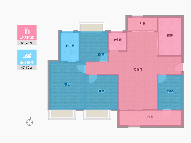 湖北省-襄阳市-华侨城天鹅堡-100.86-户型库-动静分区