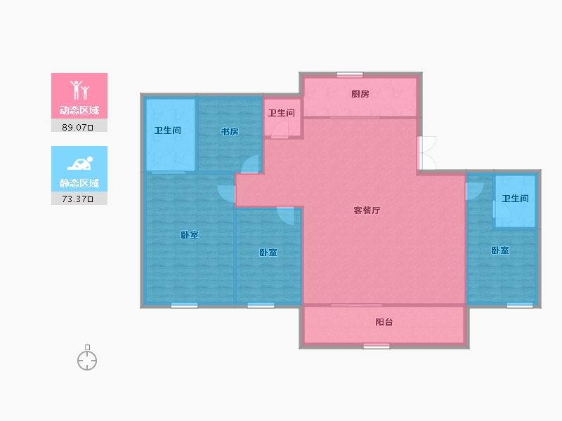 陕西省-西安市-国铁建·西派樘樾-151.12-户型库-动静分区