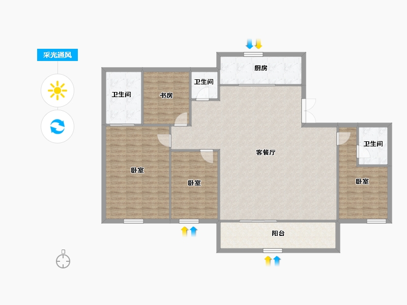 陕西省-西安市-国铁建·西派樘樾-151.12-户型库-采光通风