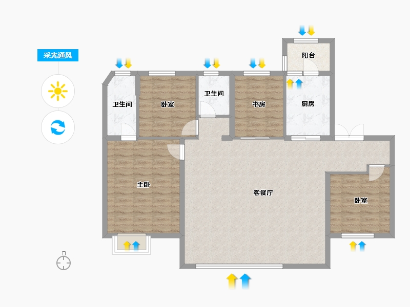 四川省-成都市-天健麓湖天境-116.69-户型库-采光通风